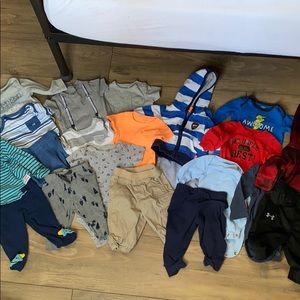 Lot of 0-3 month baby boy clothes